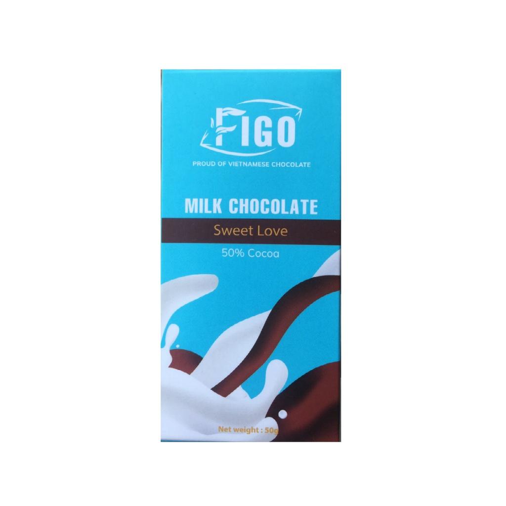 Kẹo socola sữa không nhân 50g ăn vặt văn phòng FIGO