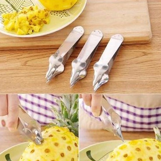 Nhíp Gắp Mắt Thơm Dứa Khóm Bằng Inox Nhỏ Gọn Siêu Tốc Tiện Lợi, Dụng Cụ Gắp Mắt Thơm Dứa Khóm Thông Dụng