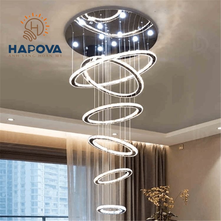 Đèn thả thông tầng 6 vòng 3 chế độ HAPOVA VILLY 5810