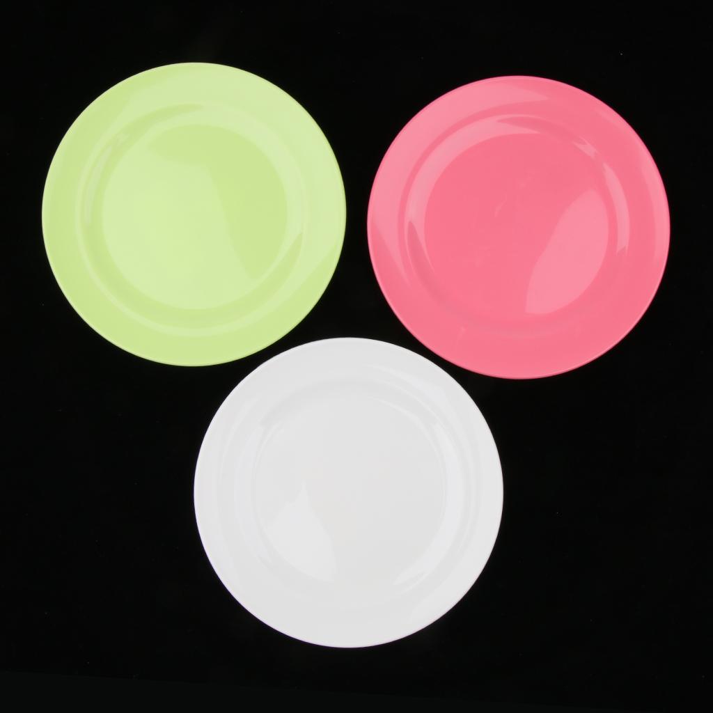 2pcs Plates Set Food Container Dishes Camping Outdoor Storage Bowl Pink