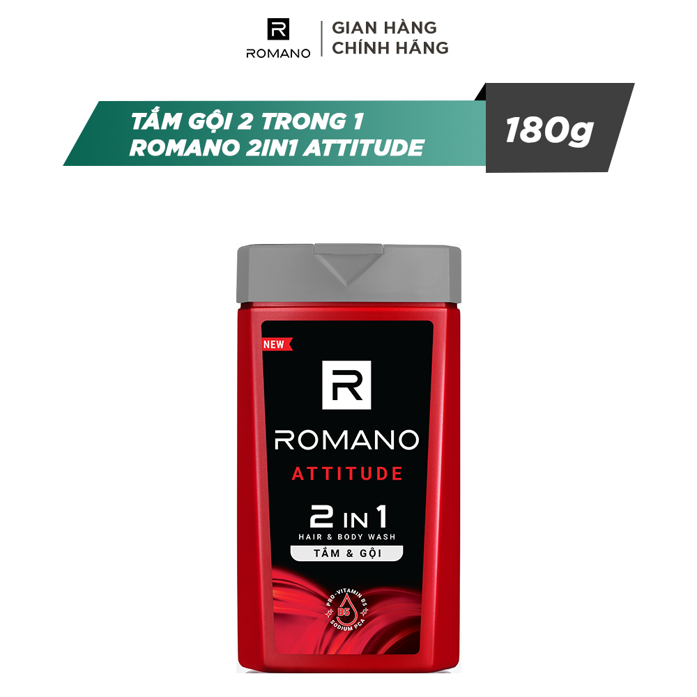 Tắm gội 2 trong 1 Romano Attitude 180g