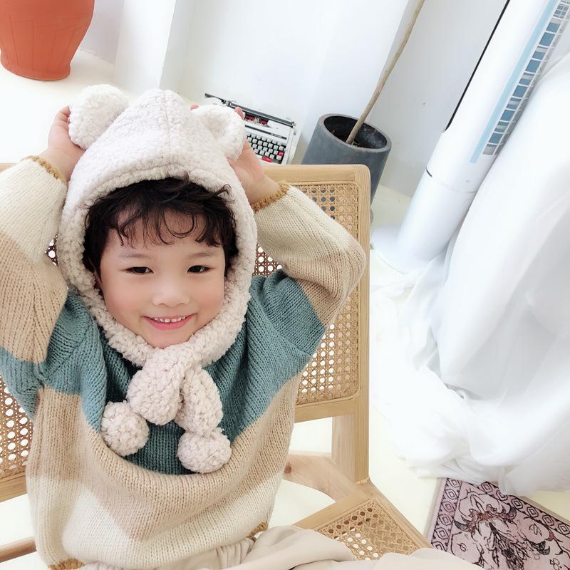 Mùa Đông Trẻ Em Thỏ Nón Đôi Tai Dài Dễ Thương Sang Trọng Ấm Cho Bé Mũ Khăn Quàng Cổ Cho Bé Trai Bé Gái Giả Thịt Cừu Len Cho Bé Boonet trẻ Em Nắp 1-5Years