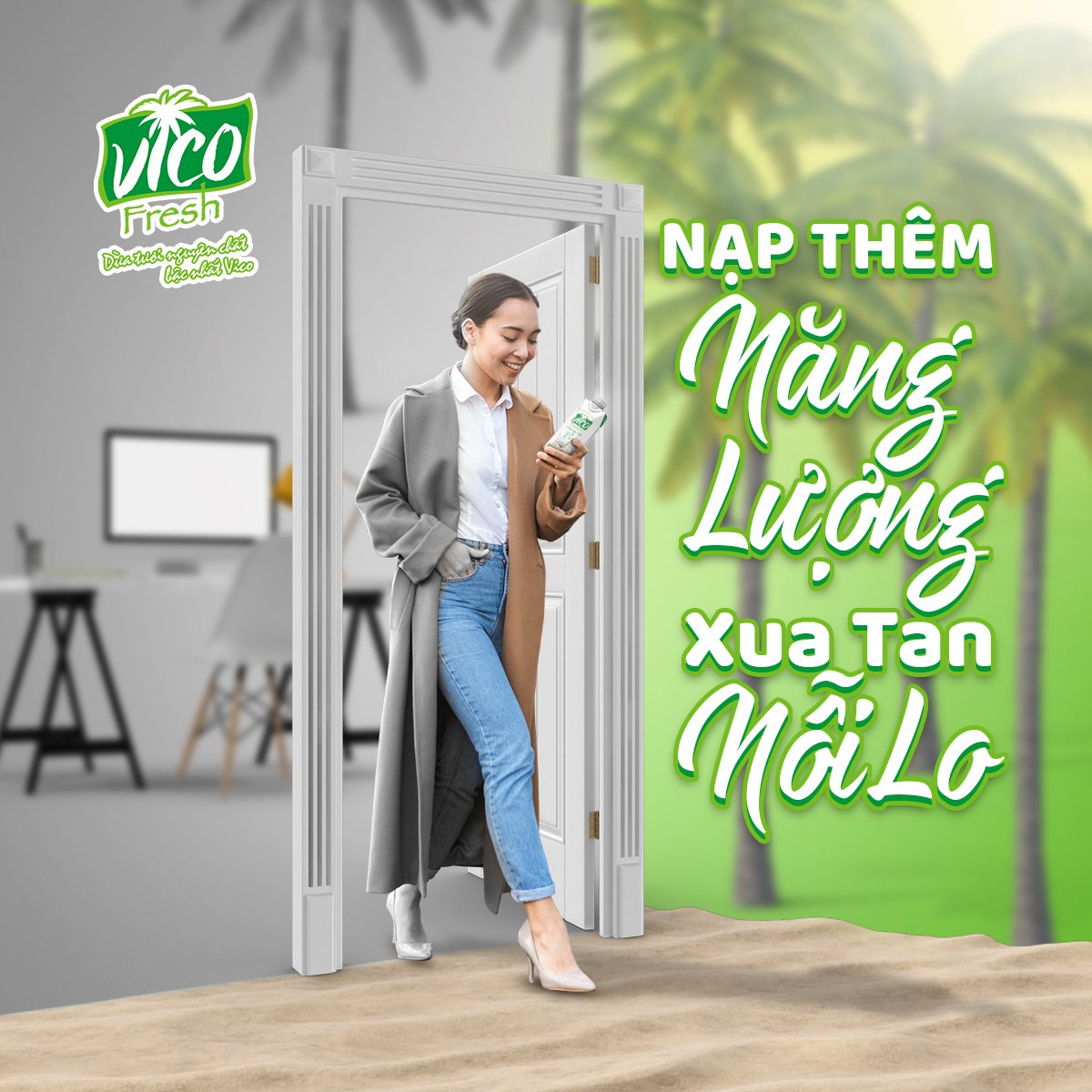 2 HỘP NƯỚC DỪA VICO FRESH 1L