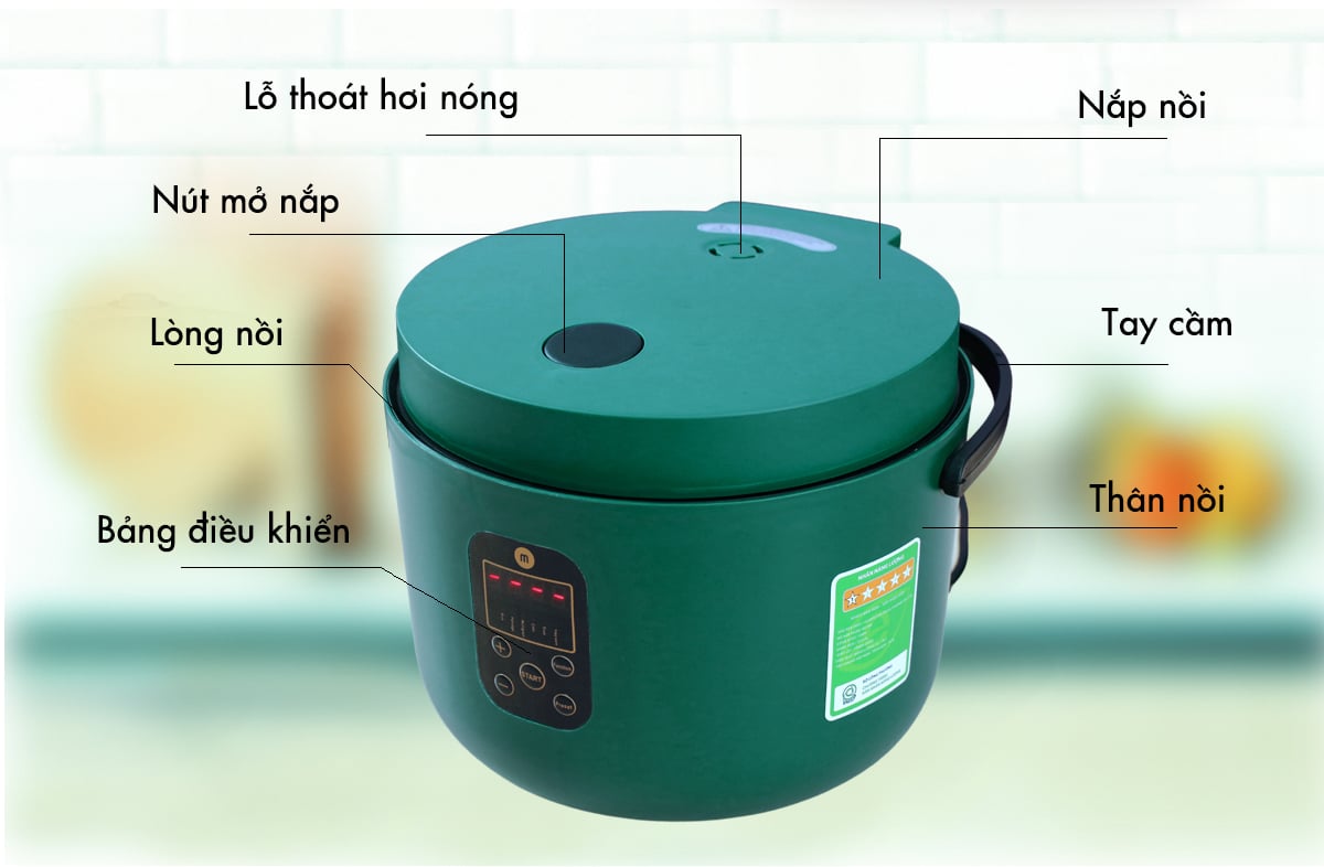 Nồi Cơm Điện Tử Lòng 1.2L Mishio MK300  