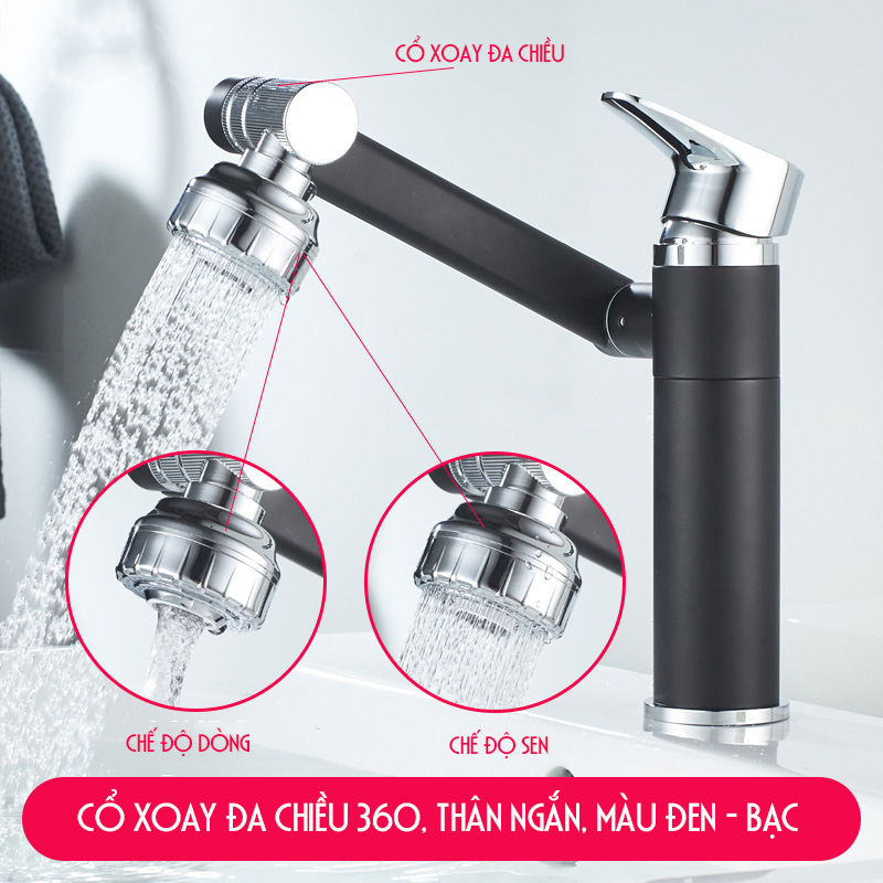 VÒI CHẬU RỬA MẶT LAVABO XOAY ĐA CHIỀU 360 ĐỘ SIÊU TIỆN DỤNG – XUẤT XỨ: Ý