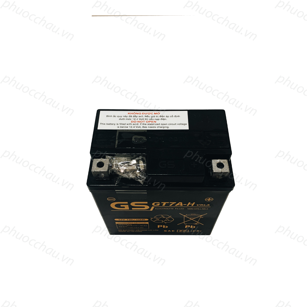 Bình Ắc Quy Khô Hiệu GS cho xe máy Honda SH Ý, DYLAN, @, PS, Lead cũ, Vespa mới, Piaggio ZIP, 12V-7Ah