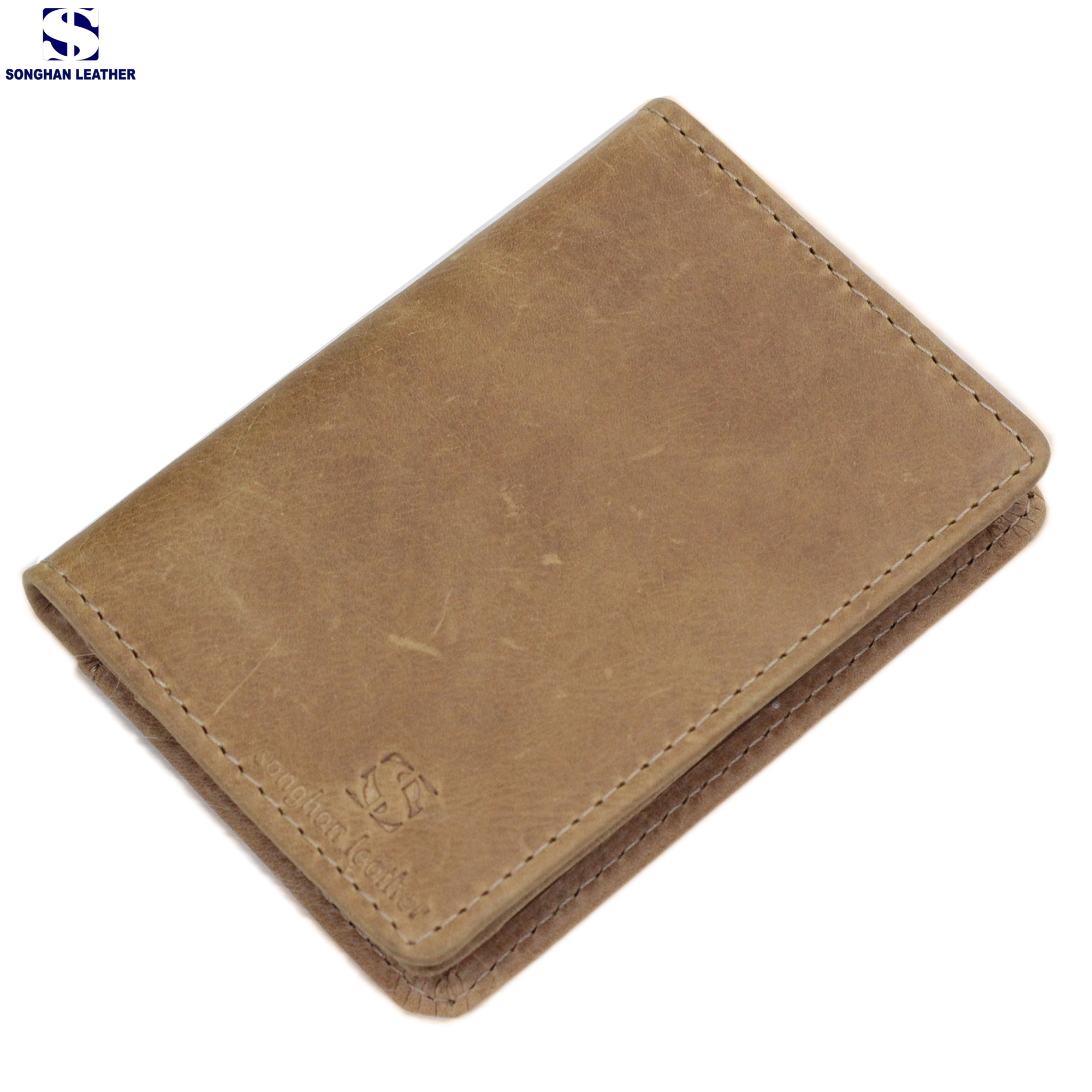 Card Holder Ví Đựng Thẻ Nam Nữ Da Bò Cao Cấp Nhỏ Gọn Gập Đôi Nút Bấm Nhiêu Ngăn Thời Trang Songhan Leather WL00