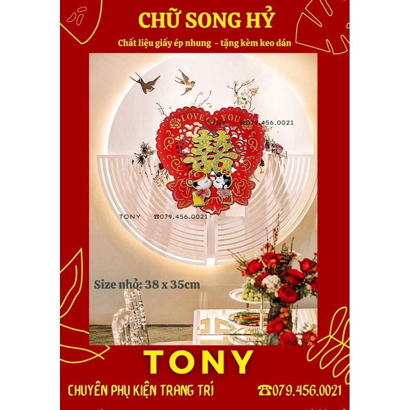 CHỮ SONG HỶ TRÁI TIM 3D SIÊU SANG TRỌNG - TONY