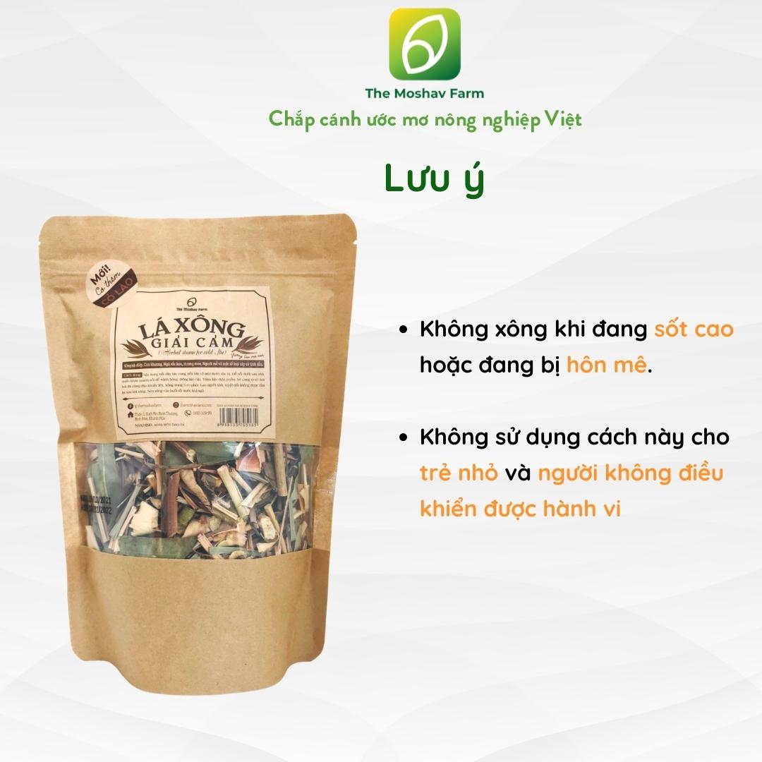 Lá Xông Cổ Truyền The Moshav Farm Kết Hợp Thảo Mộc Thiên Nhiên Làm Sẵn Sấy Khô Đảm Bảo An Toàn Sức Khỏe - Giúp Xua Tan Cơn Mệt, Dùng Lúc Cơ Thể Sợ Gió - Lạnh, Giúp Hạ Sốt - Giải Cảm, Thải Độc, Xông Sau Sinh - Xông Toàn Thân - Xông Mặt - Nhà, 1 Gói 90 gram