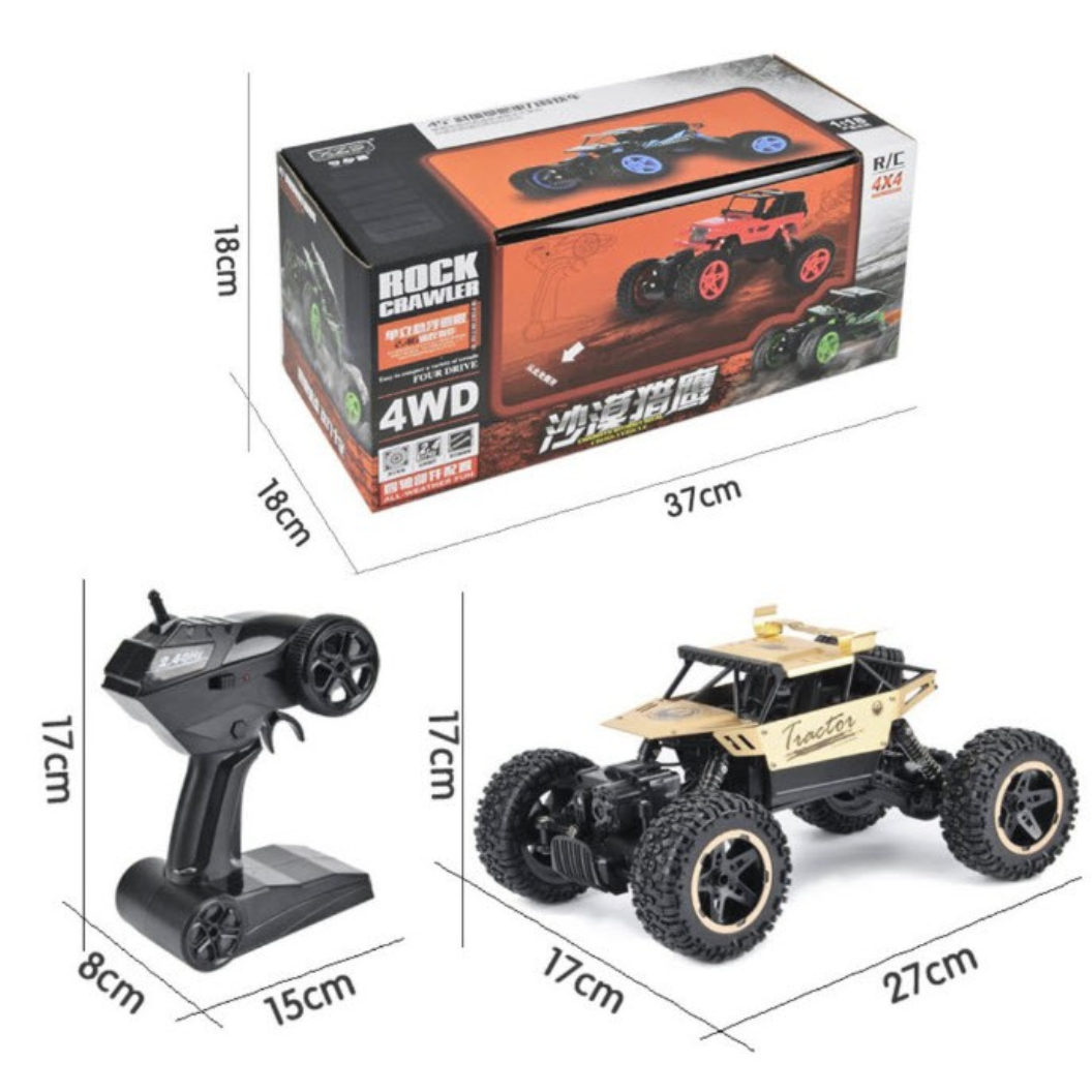 Xe địa hình leo núi điều khiển từ xa vỏ kim loại Rock Crawler 5500, Xe leo núi điều khiển 4WD đông cơ mạnh mẽ cùng 4 phuột riêng biệt, Xe địa hình điều khiển quái vật tỉ lệ 1:18 - Đồ chơi điều khiển cao cấp