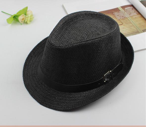 Nón phớt cói cho nam mũ phớt nam thời trang đi biển màu đen