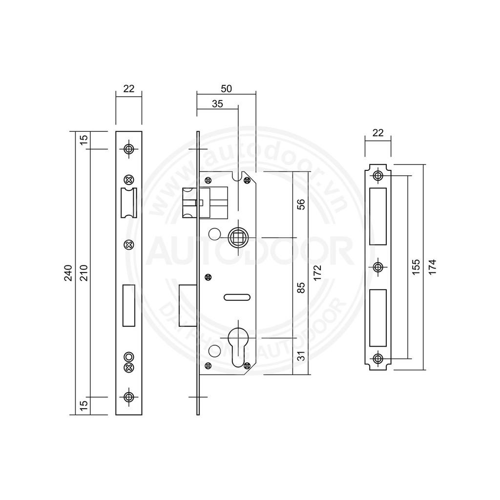 Khóa điện tử Glaze dùng thẻ 13.56Mhz, mật khẩu, vân tay, chìa cơ, Bluetooth cho cửa nhôm Xingfa DL3025 - Hàng chính hãng