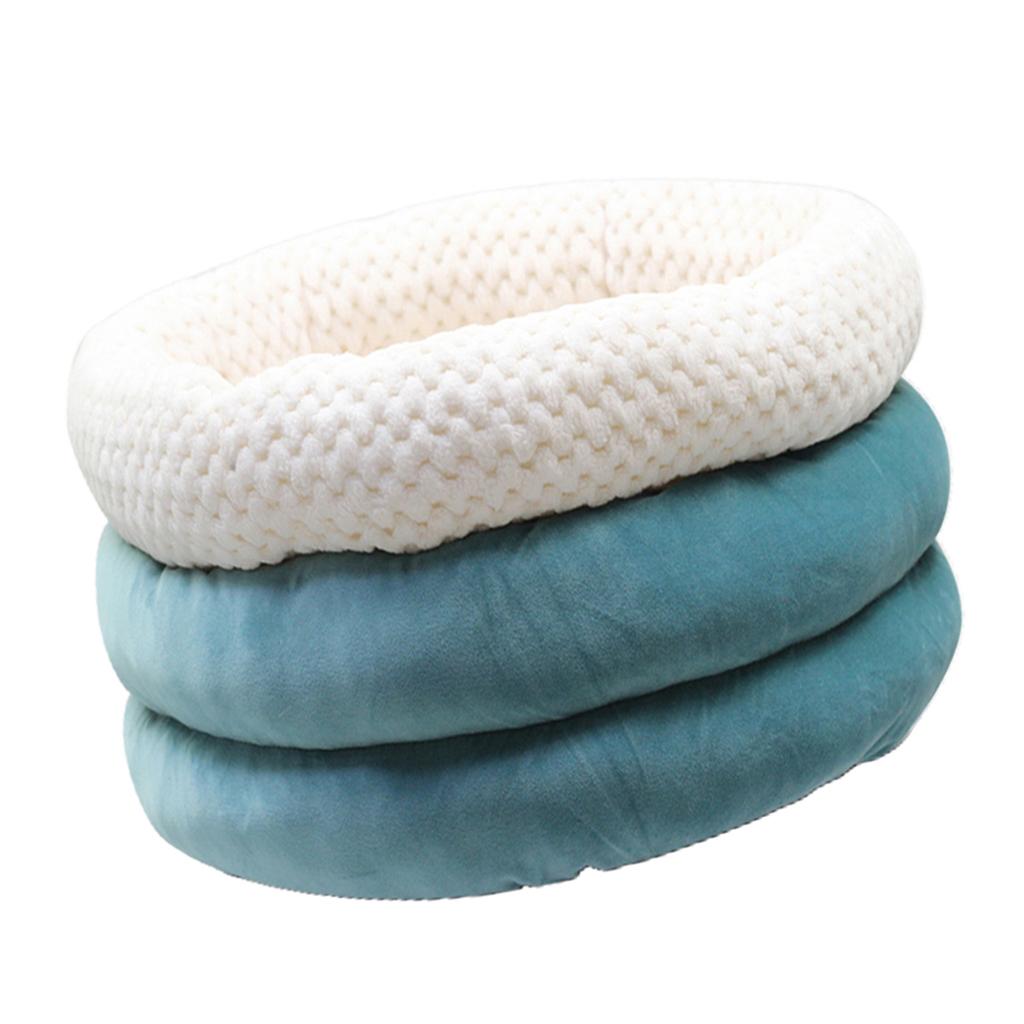 Cute Round Cave Shape Pet Sleeping Bed Cozy Winter Bed For Cat Dogs Blue