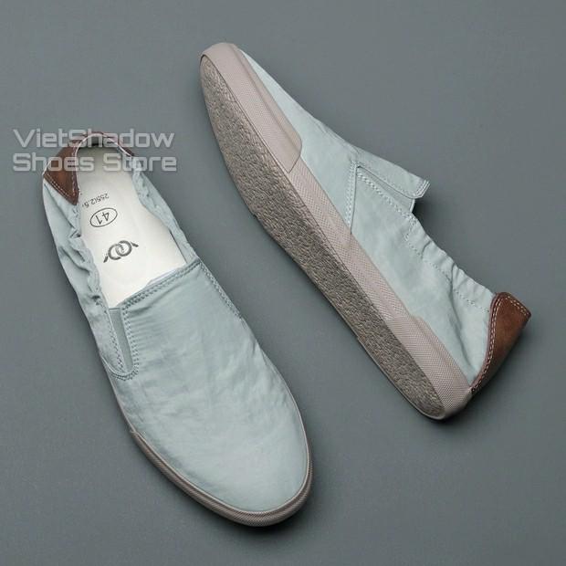 Slip on nam - Giày lười vải nam cao cấp BAODA - Vải polyester 3 màu đen, khaki, xanh nhạt - Mã 20043