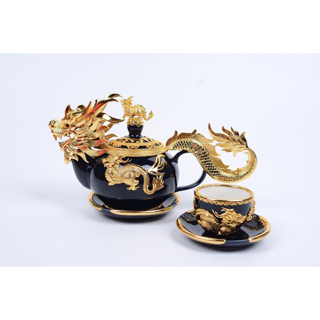Bộ ấm chén bọc đồng mạ vàng