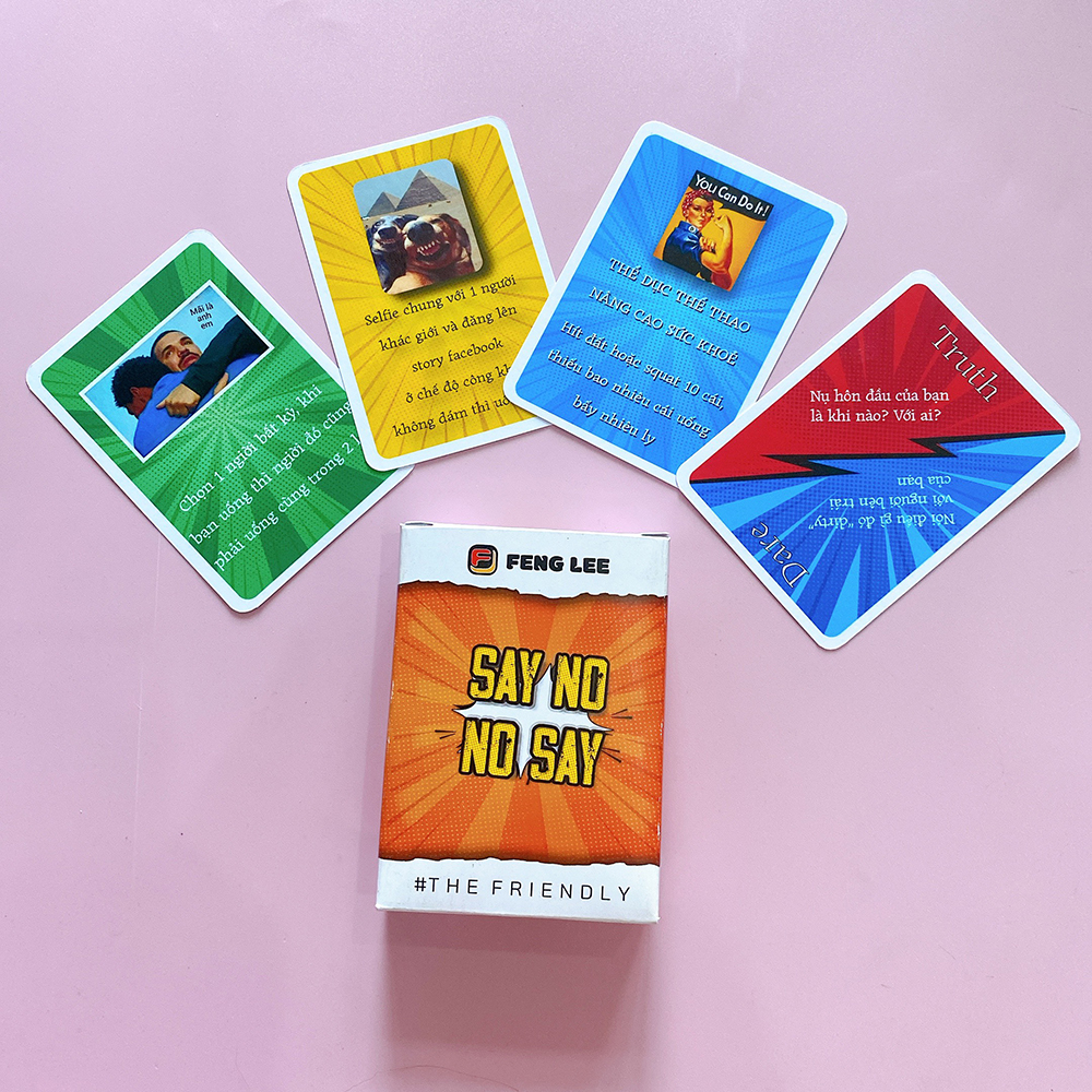 Bài drinking game SAY NO NO SAY boardgame trò chơi hội nhóm cho cuộc vui bùng nổ 72 lá bài chống thấm nước