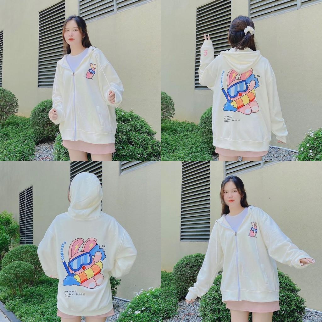 Áo khoác nỉ form rộng nam nữ Hoodie unisex THE 1992 Thỏ CONFUSED
