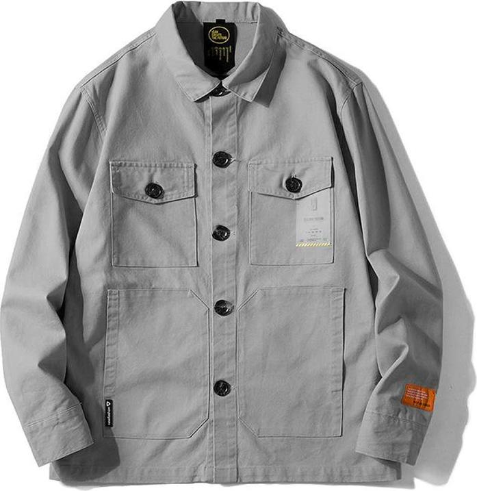 Men's Casual Lightweight Jacket Korean Slim Fit Tooling Coat