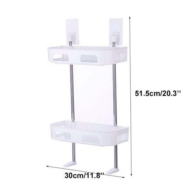 Giá để đồ nhà tắm trên nắp bồn cầu tiết kiệm diện tích thiết kế 3 tầng hoặc 2 tầng, chất liệu nhựa cứng chống thấm nước, khung inox chịu lực siêu bền