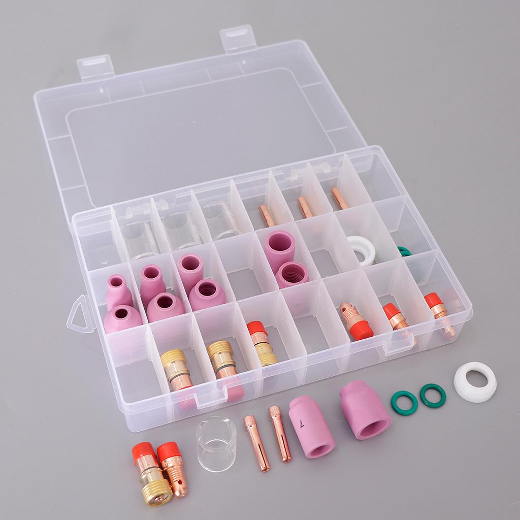 40PCS Nozzle Gas Lens Collet Pyrex Cup Consumables Kit For TIG Welding Torch