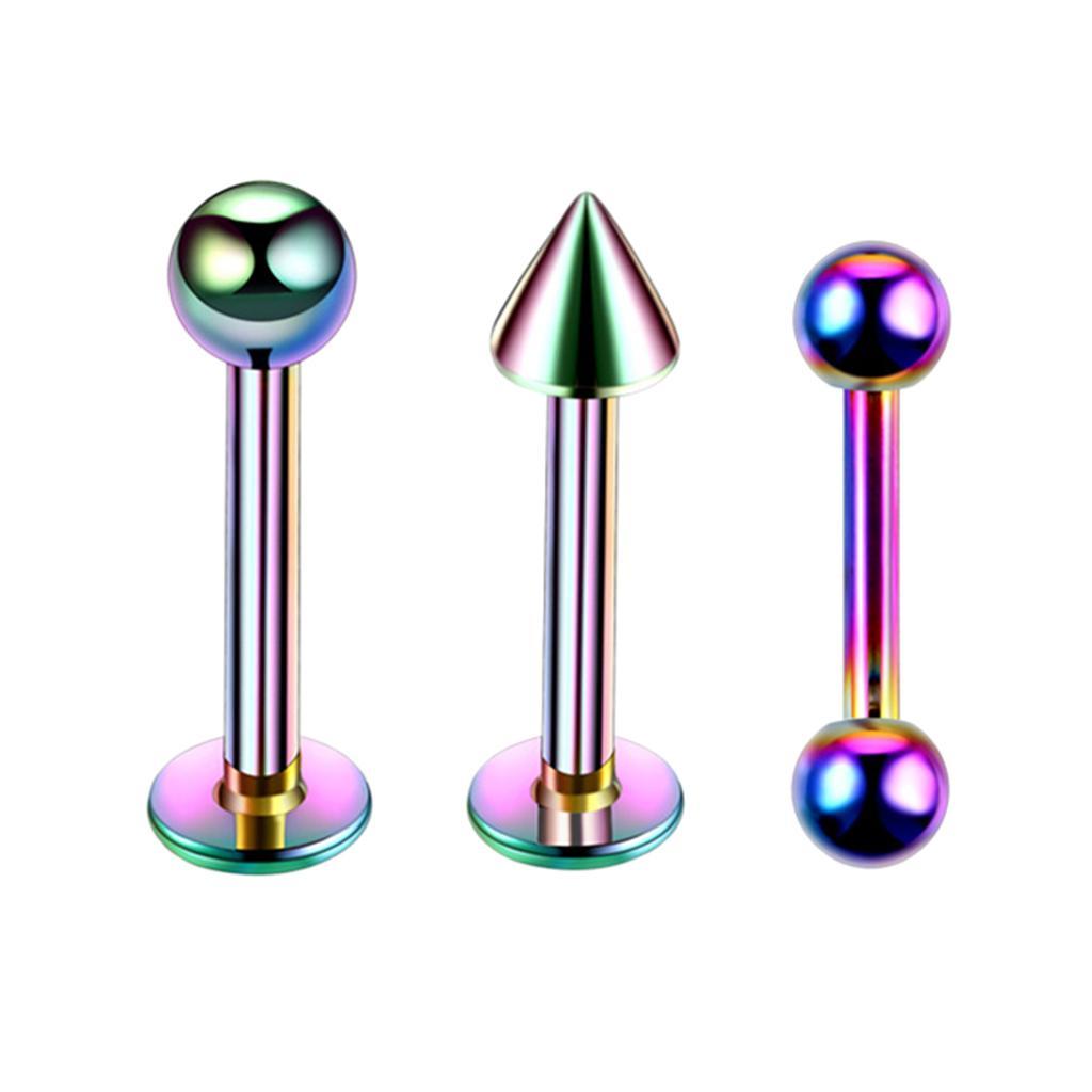 8 Pieces Multi-color Nose Lip  Eyebrow  Piercing Jewelry