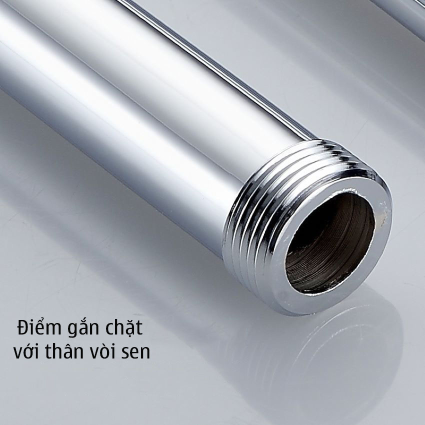Thanh nối sen làm bằng thép không gỉ, giúp vòi sen tắm đứng dài thêm, sản phẩm có đủ 3 màu sắc trắng, đen, xám