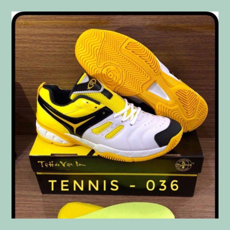 Giày Tennis 036 Nam nữ thương hiệu Việt Trắng phối