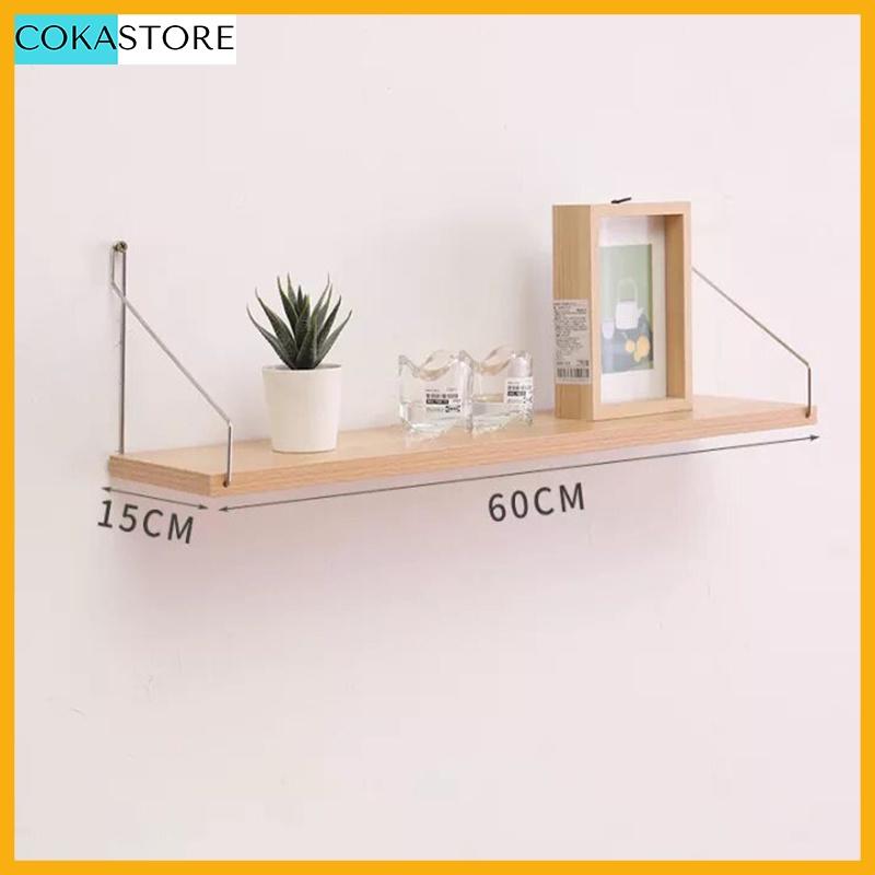 Kệ Treo Tường Trang Trí Không Cần Khoan Kích Thước 30 Đến 80cm Màu Sắc Đa Dạng - Kèm Phụ Kiện Móc Treo Inox