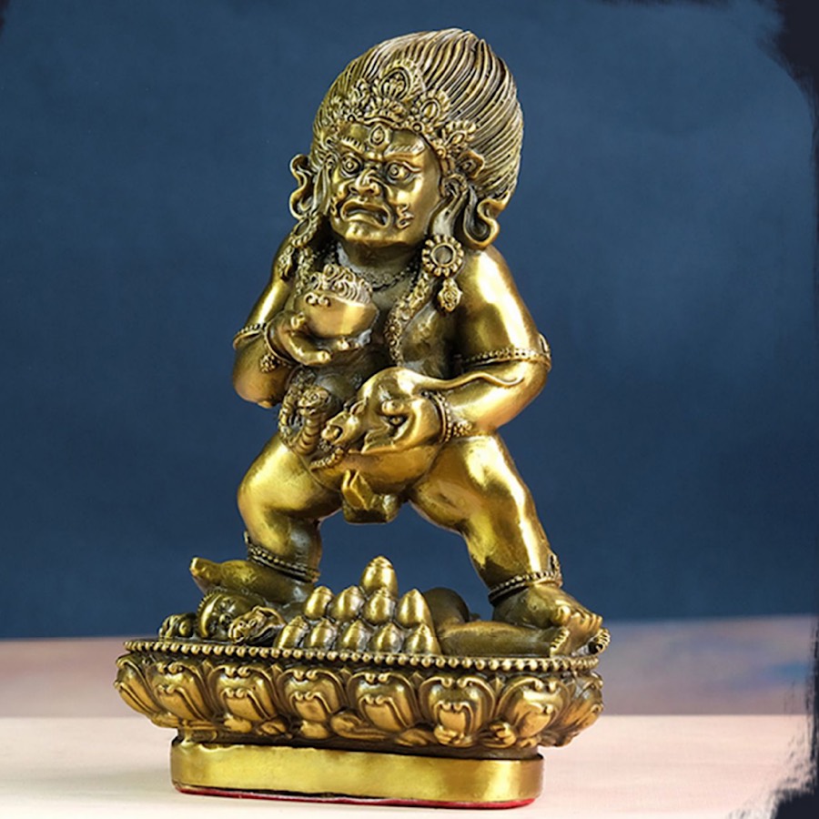 TƯỢNG HẮC THẦN TÀI MẬT TÔNG BẰNG ĐỒNG CAO 15cm ĐỘ NGƯỜI TUỔI TÝ , HỢI