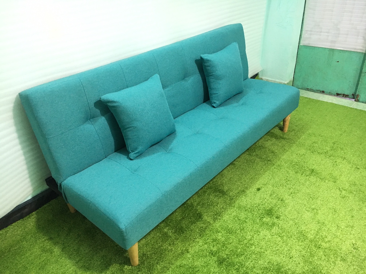 Sofa bed xanh ngọc bố XNB 1m7x90, sofa giường phòng khách, salon, sopha, sa lông, sô pha