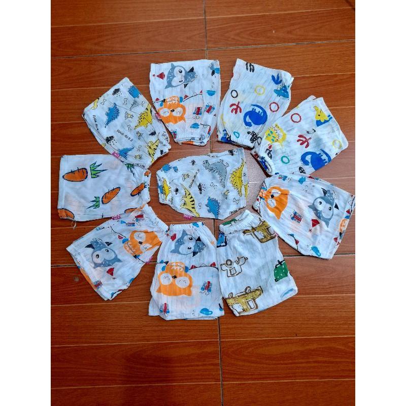 Bộ Cotton Giấy Ba Lỗ Cho Bé Trai Be Gái