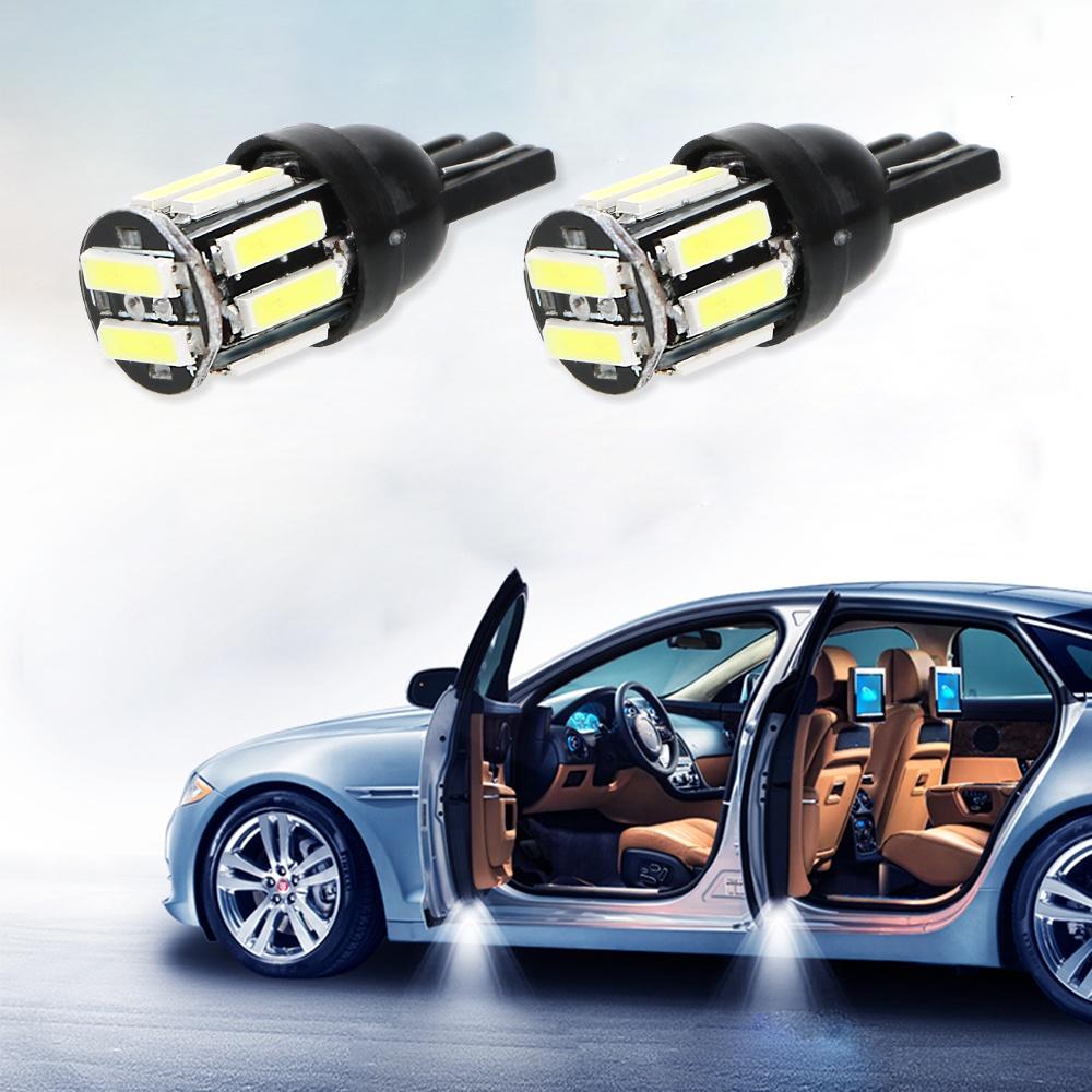 1 cặp bóng đèn T10 W5W 7020 10SMD ánh sáng trắng thay thế cho xe hơi
