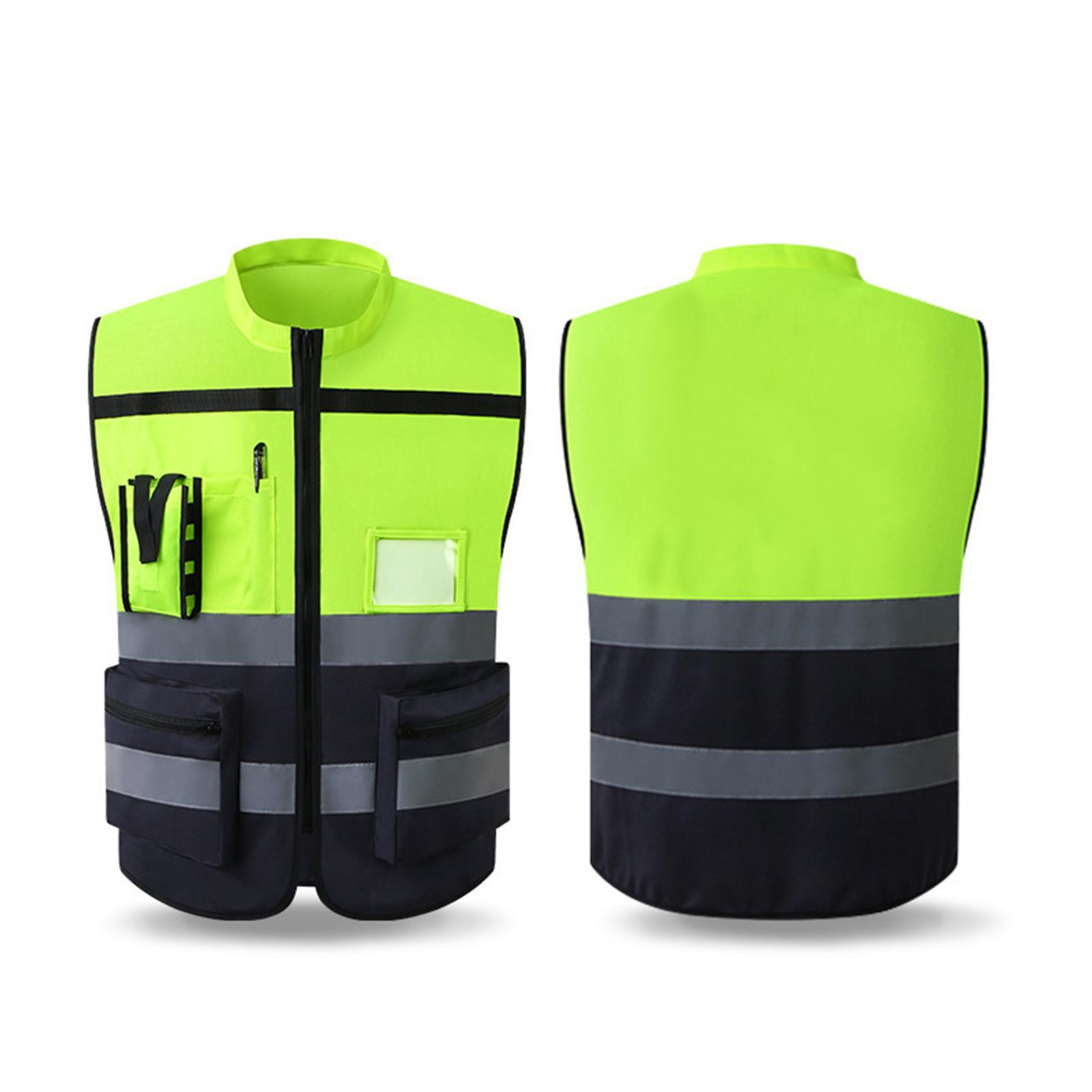 High Visibility Vest Safety Reflective Vest Lightweight Soft Breathable Construction Vest for Night Work Cycling Warehouse Construction