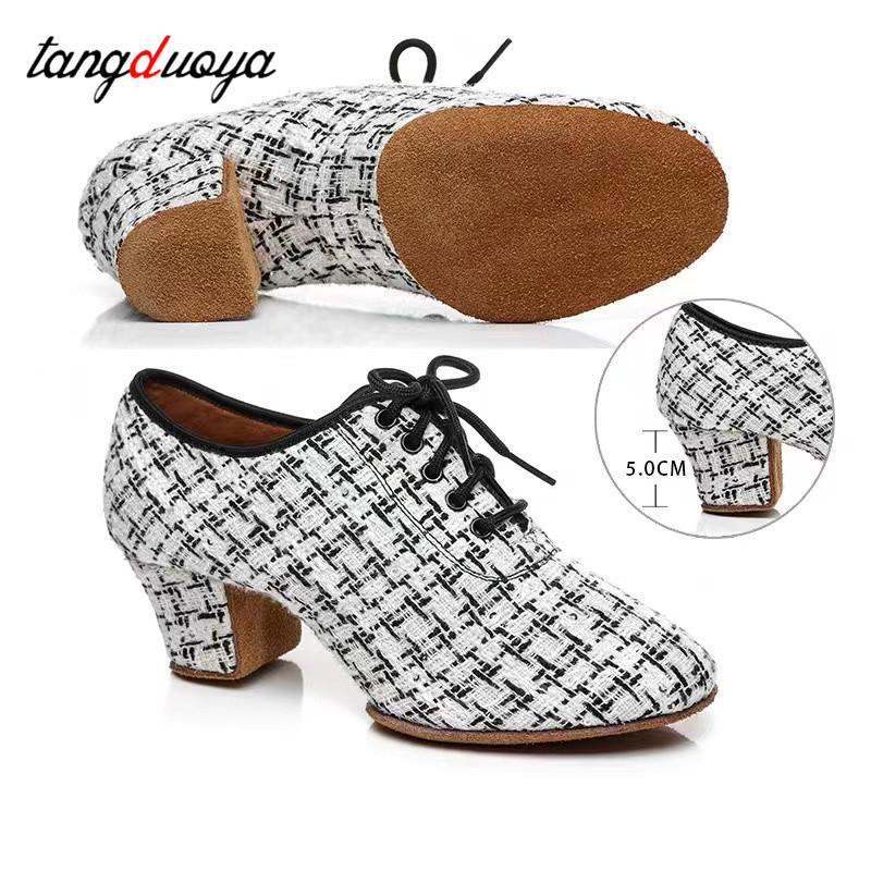 Giày khiêu vũ Latin Phụ nữ Thực hành Giày khiêu vũ Ballroom hiện đại Tango Color: indoor white Shoe Size: 38