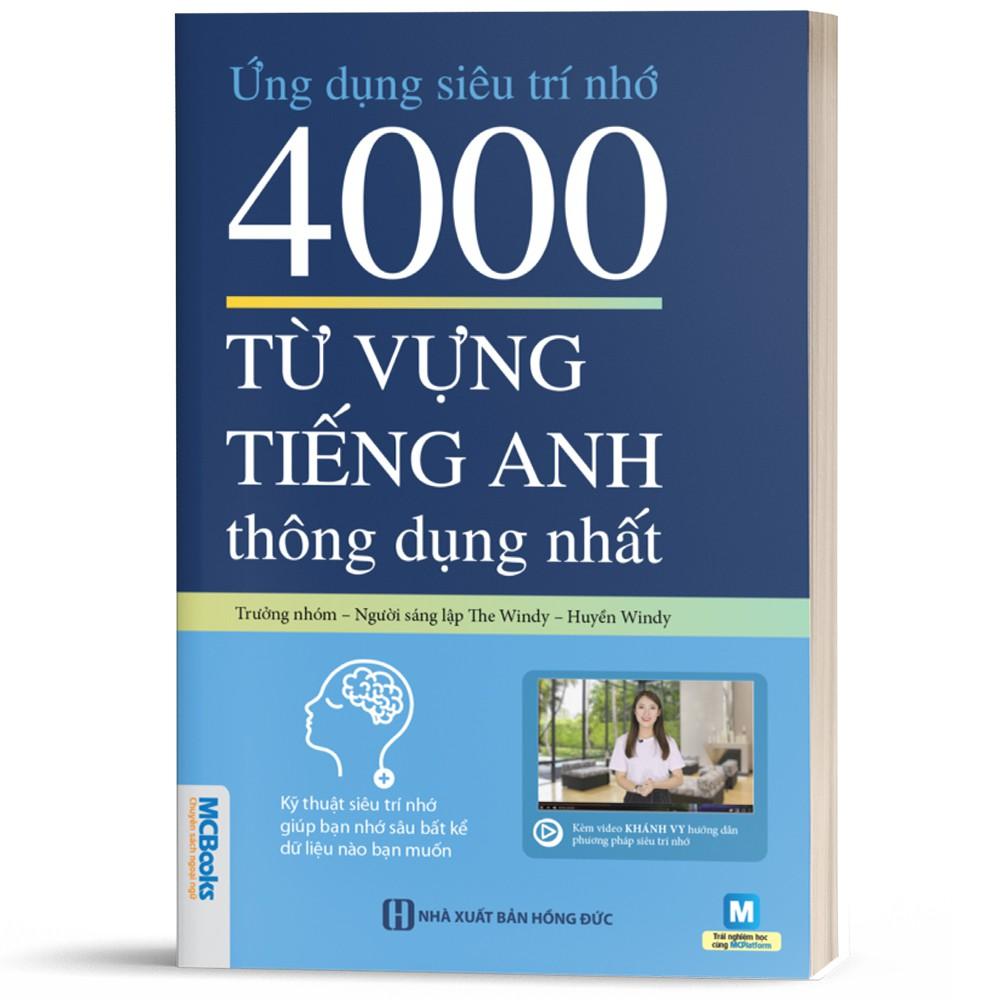 Sách - Ứng Dụng Siêu Trí Nhớ 4000 Từ Vựng Tiếng Anh Thông Dụng Nhất  ( tặng kèm bookmark thiết kế)