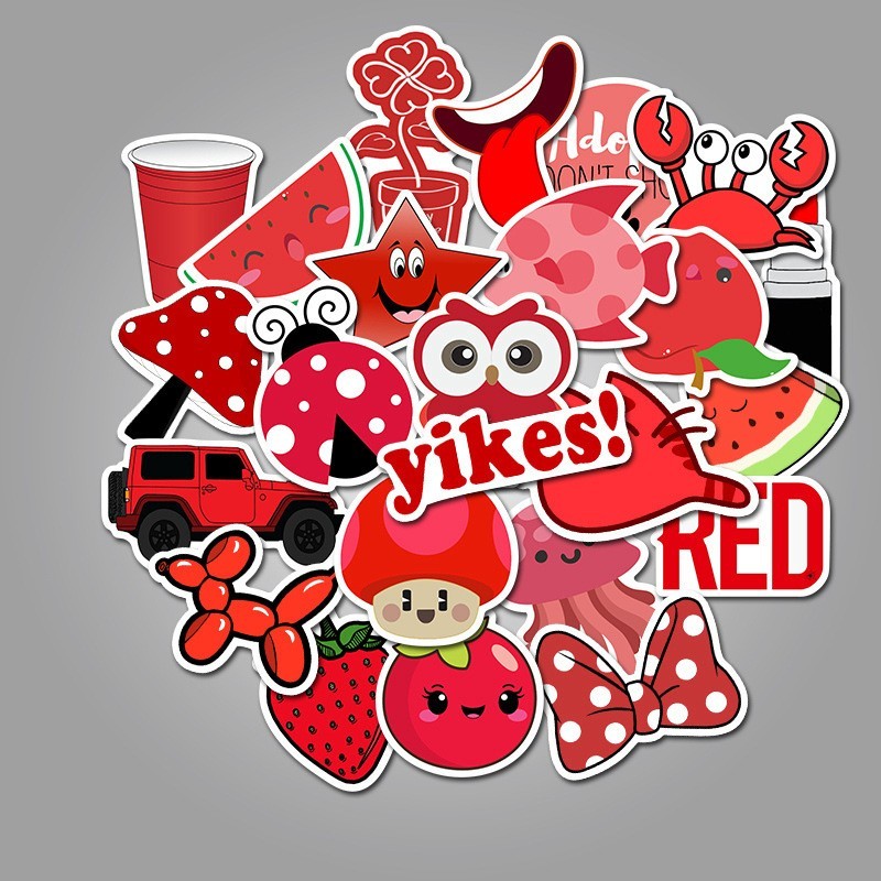 Bộ 50 miếng Sticker hình dán Red Stub