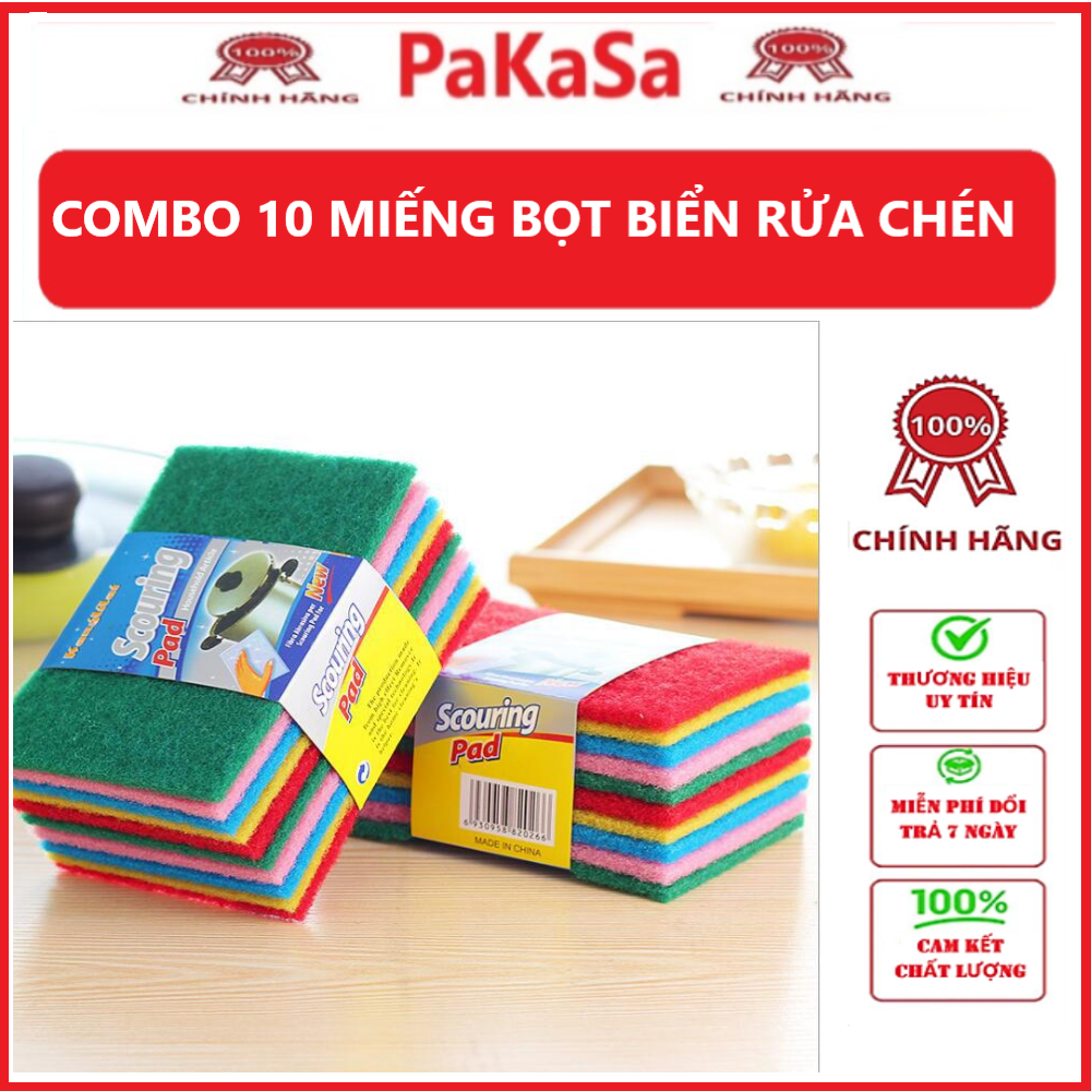 Combo 10 miếng rửa chén bọt biển - Chính Hãng