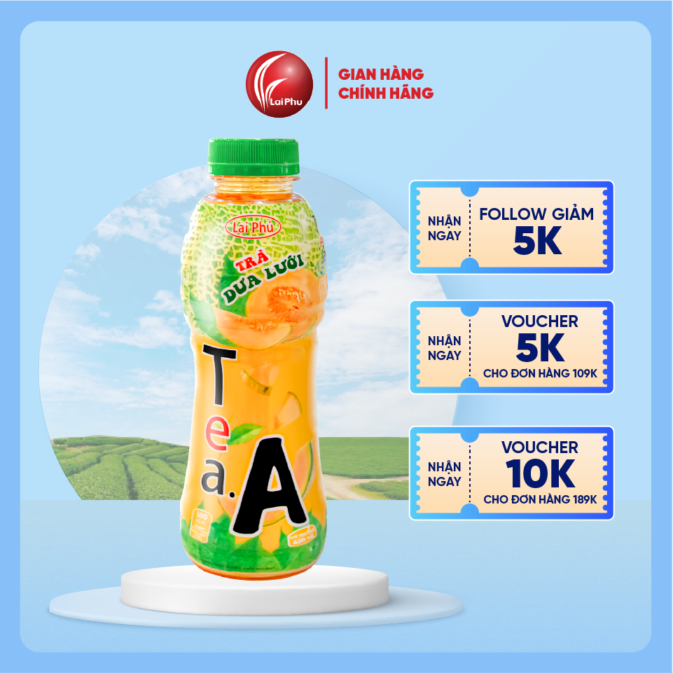 Trà Dưa Lưới Tea.A Chai 450ml - Lốc 6 Chai