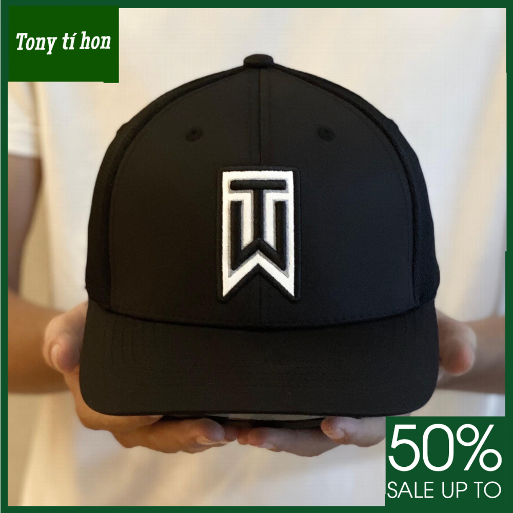 Tony tí hon - Mũ nón kết lưỡi trai bít đuôi thêu logo trắng thời trang nam nữ cao cấp - màu xanh / màu đen / màu trắng