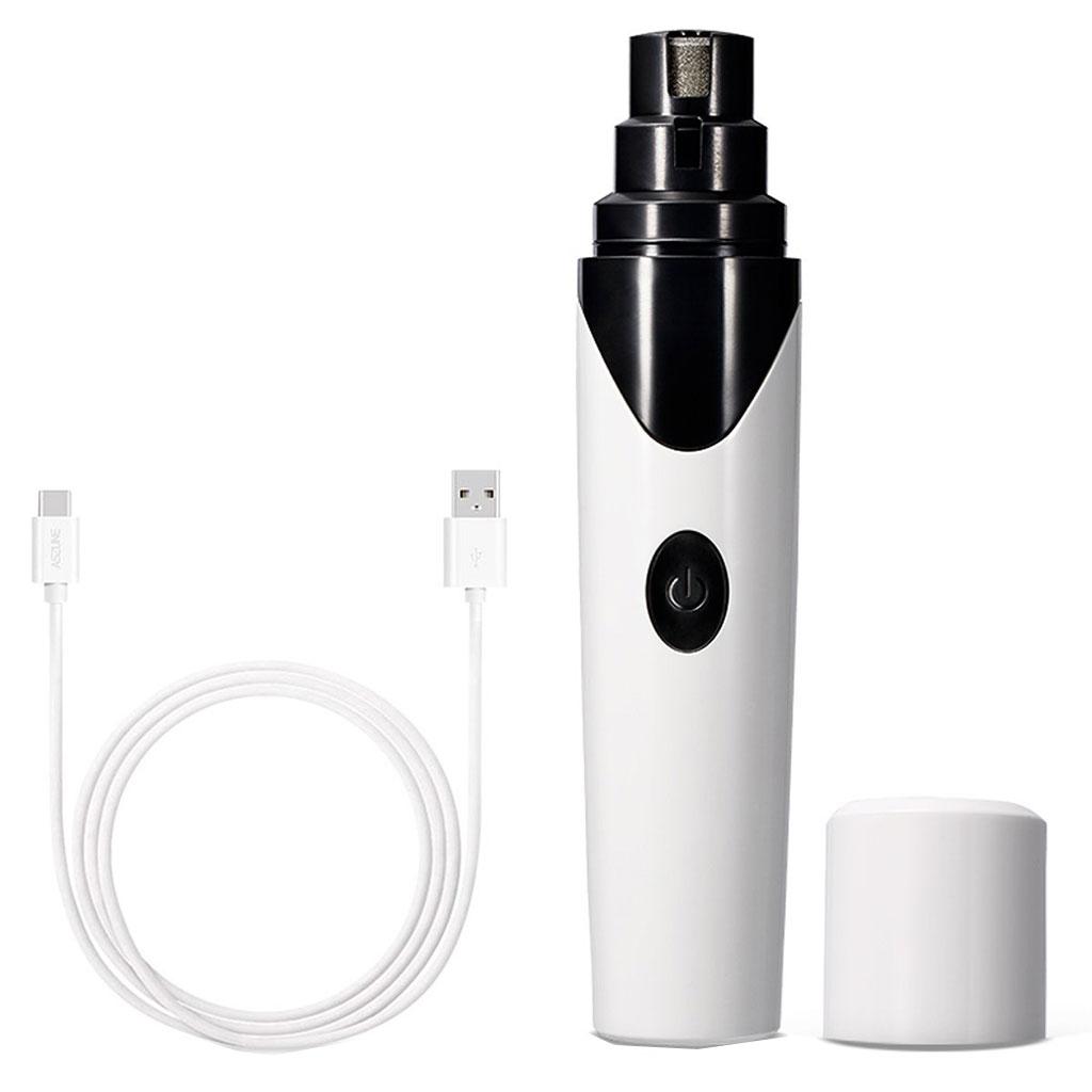 Electric Pet Cat Dog Nail Trimmer Grooming Tool Grinder Clipper Kit White