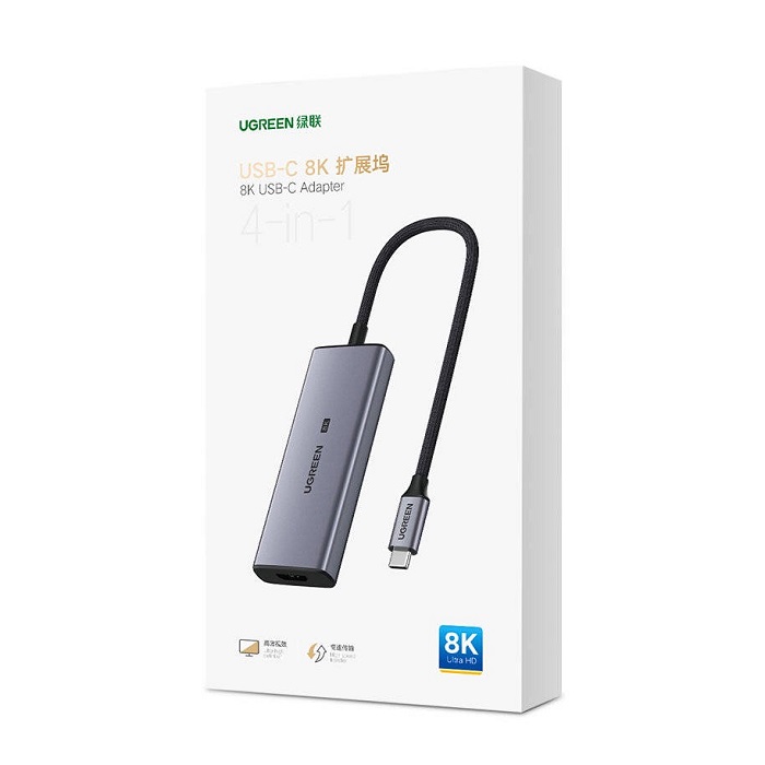 Bộ chuyển đổi USB Type C ra 3 USB 3.0 + HDMI 8K 30Hz Ugreen CM500 50629 cao cấp hàng chính hãng