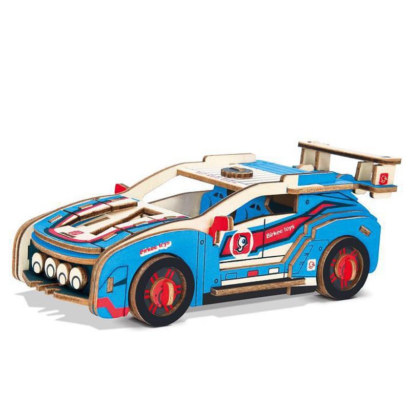 Đồ chơi gỗ lắp ghép 3D- mô hình Racing Car- cắt laser