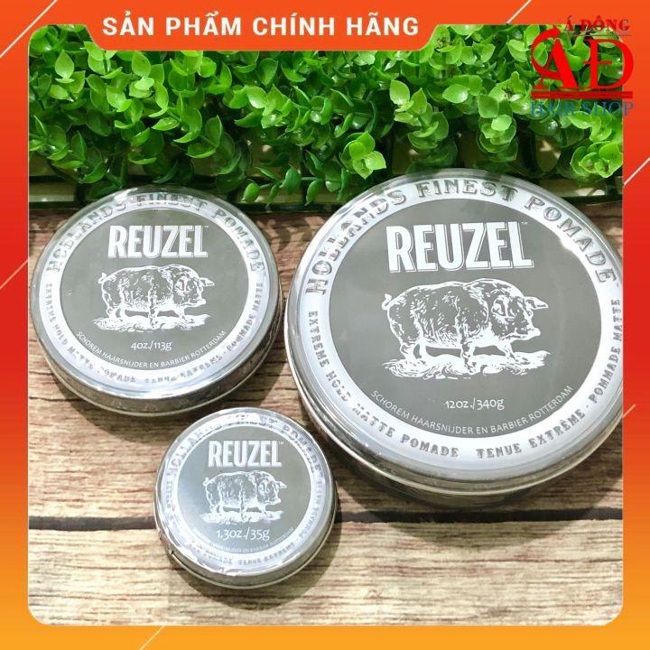 Sáp vuốt tóc Nam Reuzel (wax con heo) Extreme Hold Matte Pomade giữ nếp siêu cứng