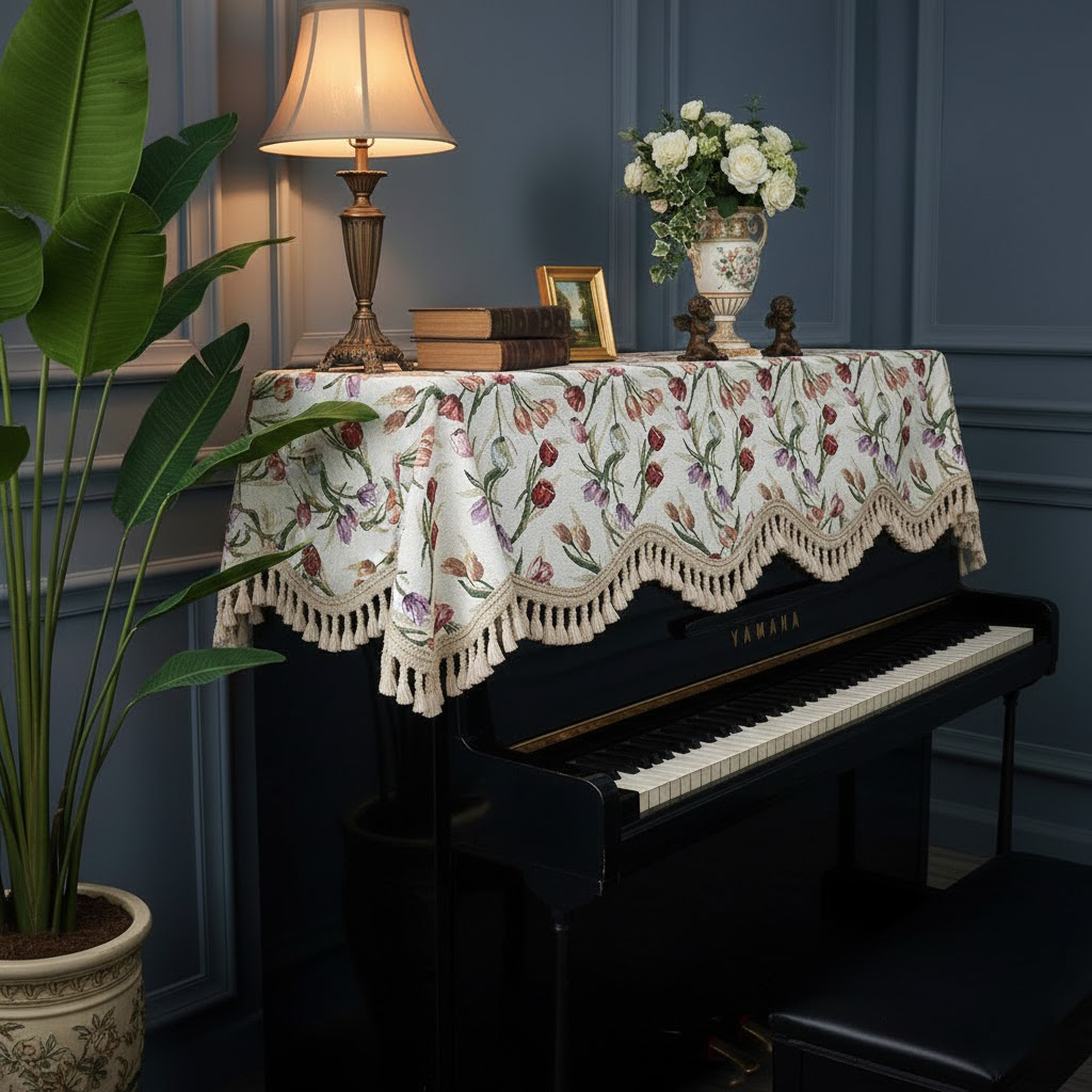 Khăn phủ đàn piano cơ đàn piano điện tử 88 phím sang trọng cổ điển giáng sinh noel năm mới Tết - Hàng chính hãng