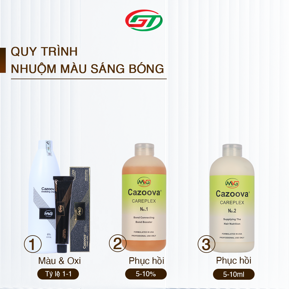 Thuốc Nhuộm Tóc cân bằng và phủ bạc cao cấp, màu nhuộm CAZOOVA 100ML