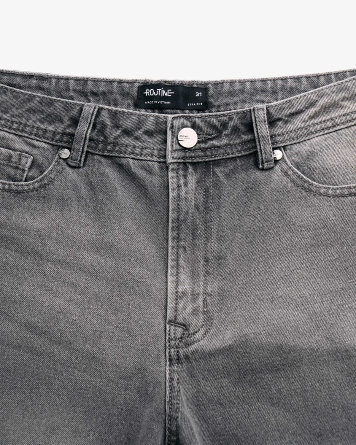 Quần Jean Nam Xám Bạc Ống Suông Form Straight - ROUTINE 10F25DPA023