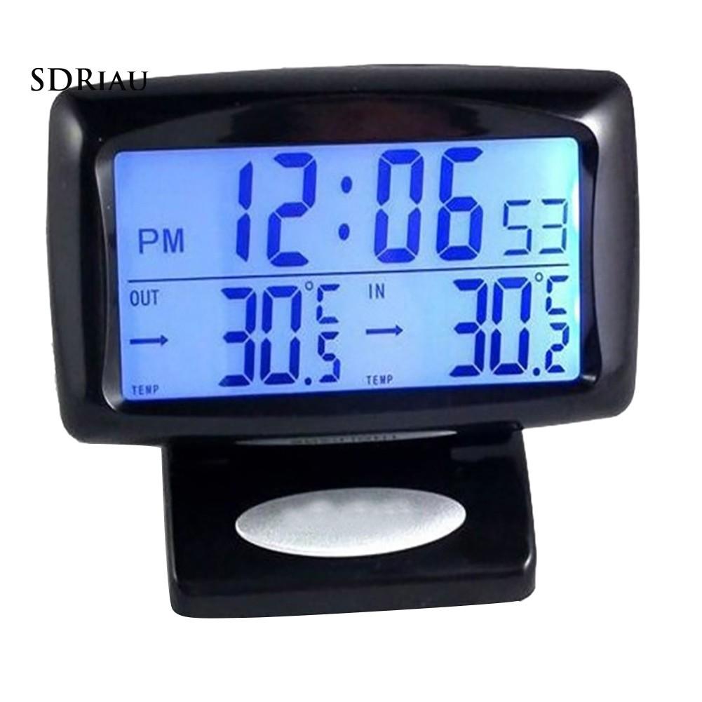 Đồng Hồ Điện Tử Màn Hình Lcd Hiển Thị Nhiệt Độ Và Độ Ẩm Cho Xe Hơi