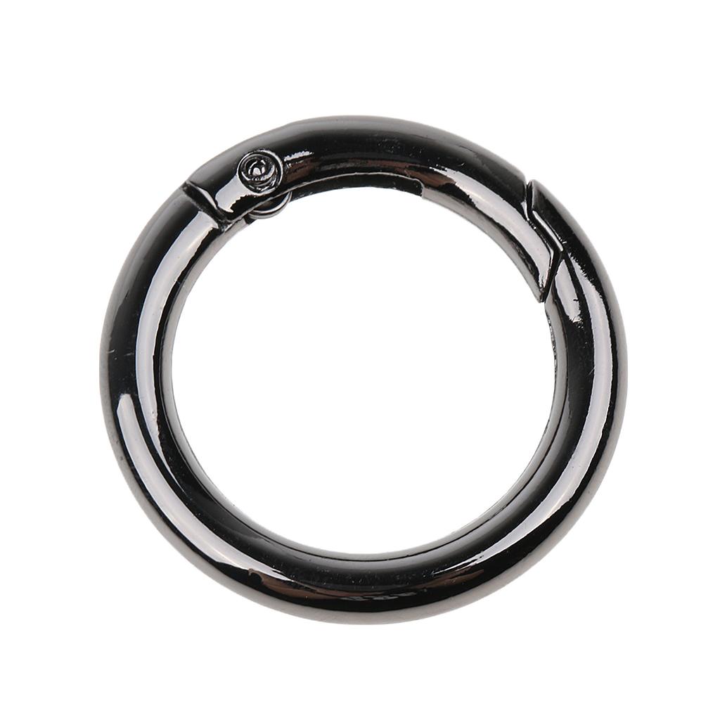 15pcs Zinc Alloy Round Spring Snap Hook Keychain Ring Buckle for Outdoor Camping Hiking