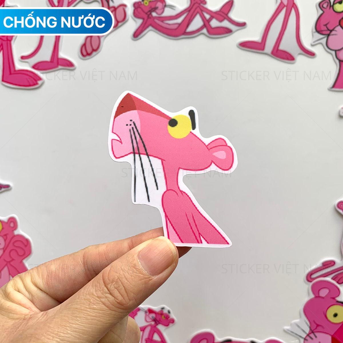 Sticker Báo Hồng The Pink Panther Cute Ngẫu Nhiên Chất Lượng Cao Chống Nước