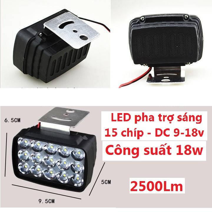 Đèn pha led trợ sáng điện áp từ 8 đến 80v công suất 15w hoặc 24w